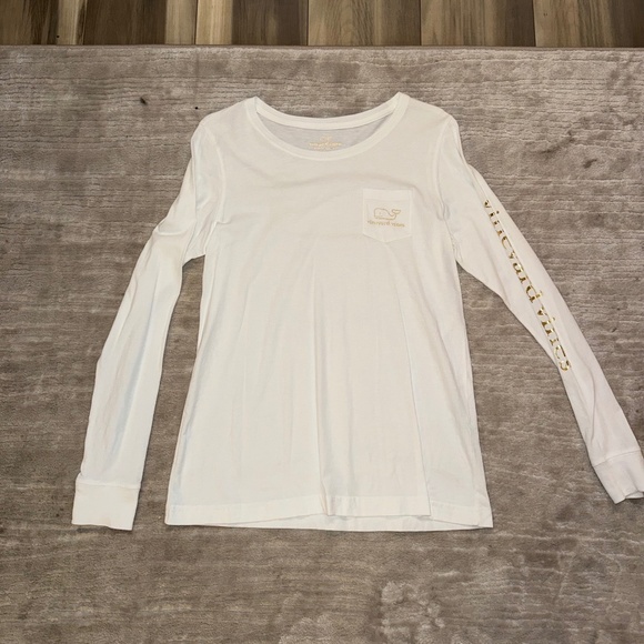 White and Gold Vineyard Vines Long Sleeve - Picture 1 of 2